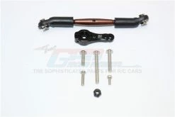GPM Racing TRX416025ST-BK | GPM Black Aluminium TRX-4 Servo Horn W/ Spring Steel Linkage