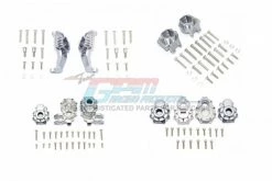 GPM Racing TRX419211322-GS | GPM Grey Silver Aluminium Front & Rear Portal Drive Set W/ C-Hubs & Gearbox Mounts