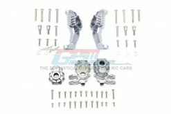 GPM Racing TRX419A21-GS | GPM Silver Aluminium Front Portal Steering Hubs & Hub Carrier Set