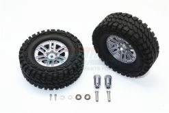 GPM Racing TRX4689-23MM-GS | GPM Gunmetal Aluminium TRX-4 +23mm Hex Adapter Widener Set W/ Off Road Wheels 2Pcs