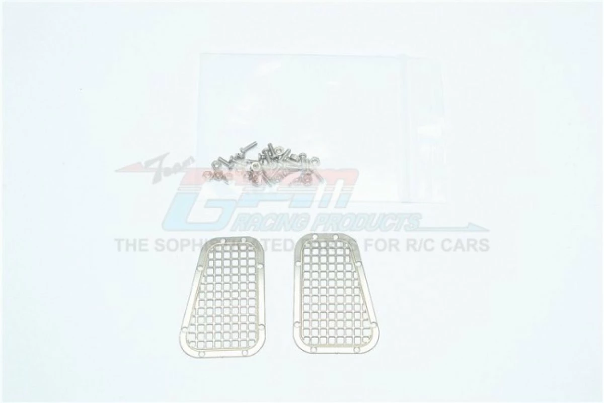 GPM Racing TRX4ZSP11A-OC | GPM Black Stainless Steel TRX-4 Defender Bonnet Fender Vent Set