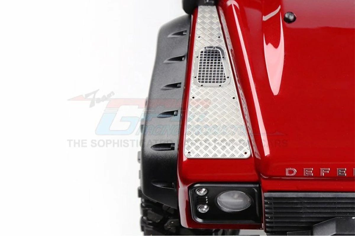 GPM Racing TRX4ZSP11A-OC | GPM Black Stainless Steel TRX-4 Defender Bonnet Fender Vent Set - Image 3