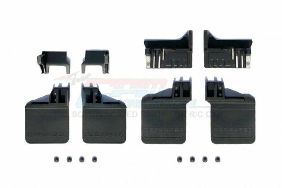 GPM Racing TRX4ZSP16-BK | GPM Black Polyurethane TRX-4 Front & Rear Mud Flap Set