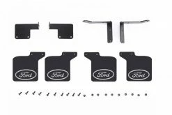 GPM Racing TRX4ZSP65A-BK | GPM Black Front & Rear Ford Mud Flaps W/ Black Aluminium Mounts Set