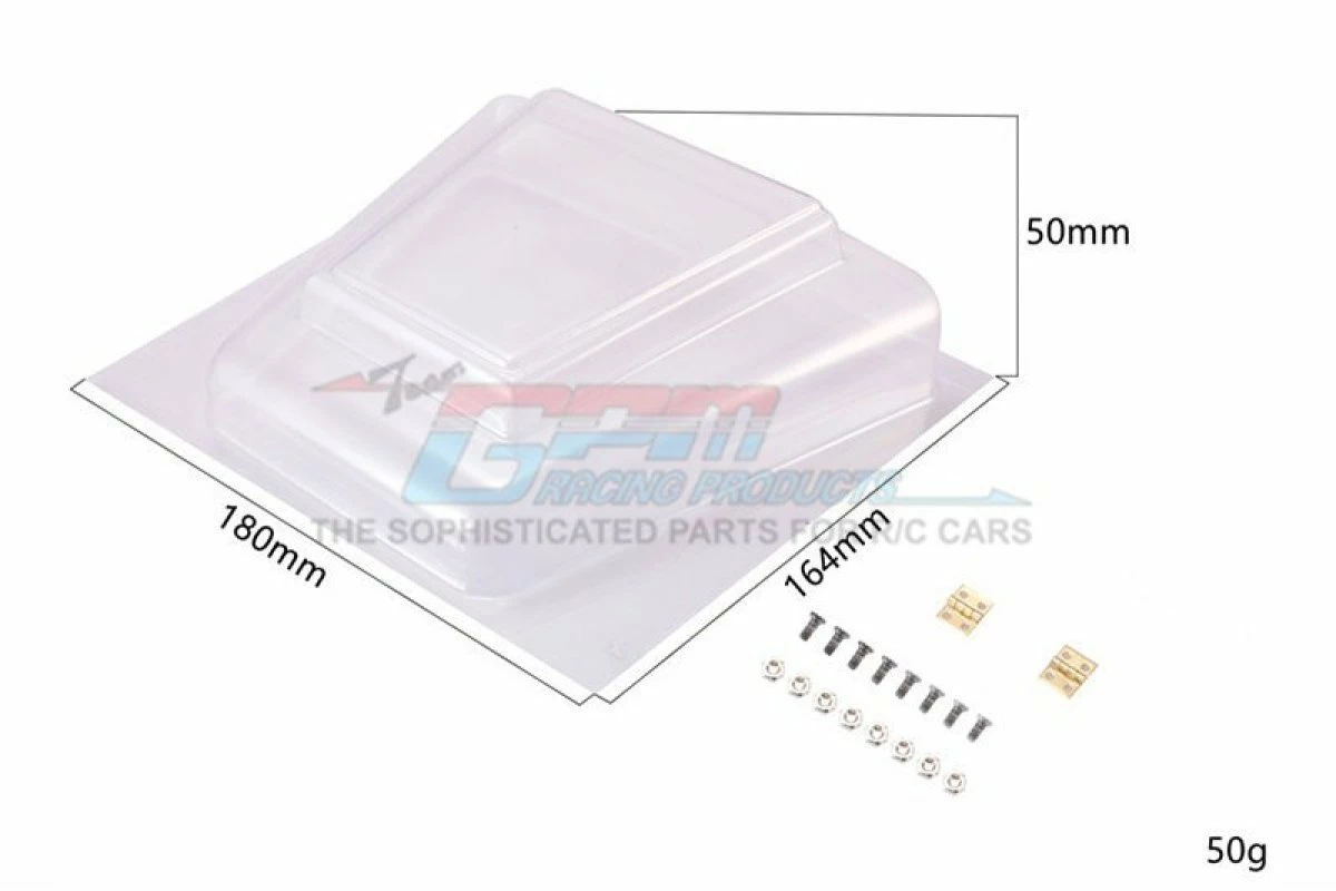 GPM Racing TRX4ZSP70A-OC | GPM TRX-4 Defender Clear Unpainted Hood W/ Hinge Set - Image 4