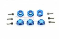 GPM Racing TRX6010-6MM-B | GPM Blue Aluminium 12mm Wheel Hex +6mm Adapters 6Pcs W/ Hardware