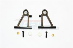 GPM Racing TT055-BK | GPM Black Aluminium TT-01 Front Lower Suspension Arms 2Pcs W/ Hardware