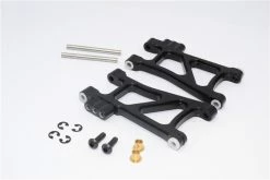 GPM Racing TT2B055-BK | GPM Black Aluminium TT-02B Front Lower Suspension Arms 2Pcs W/ Hardware