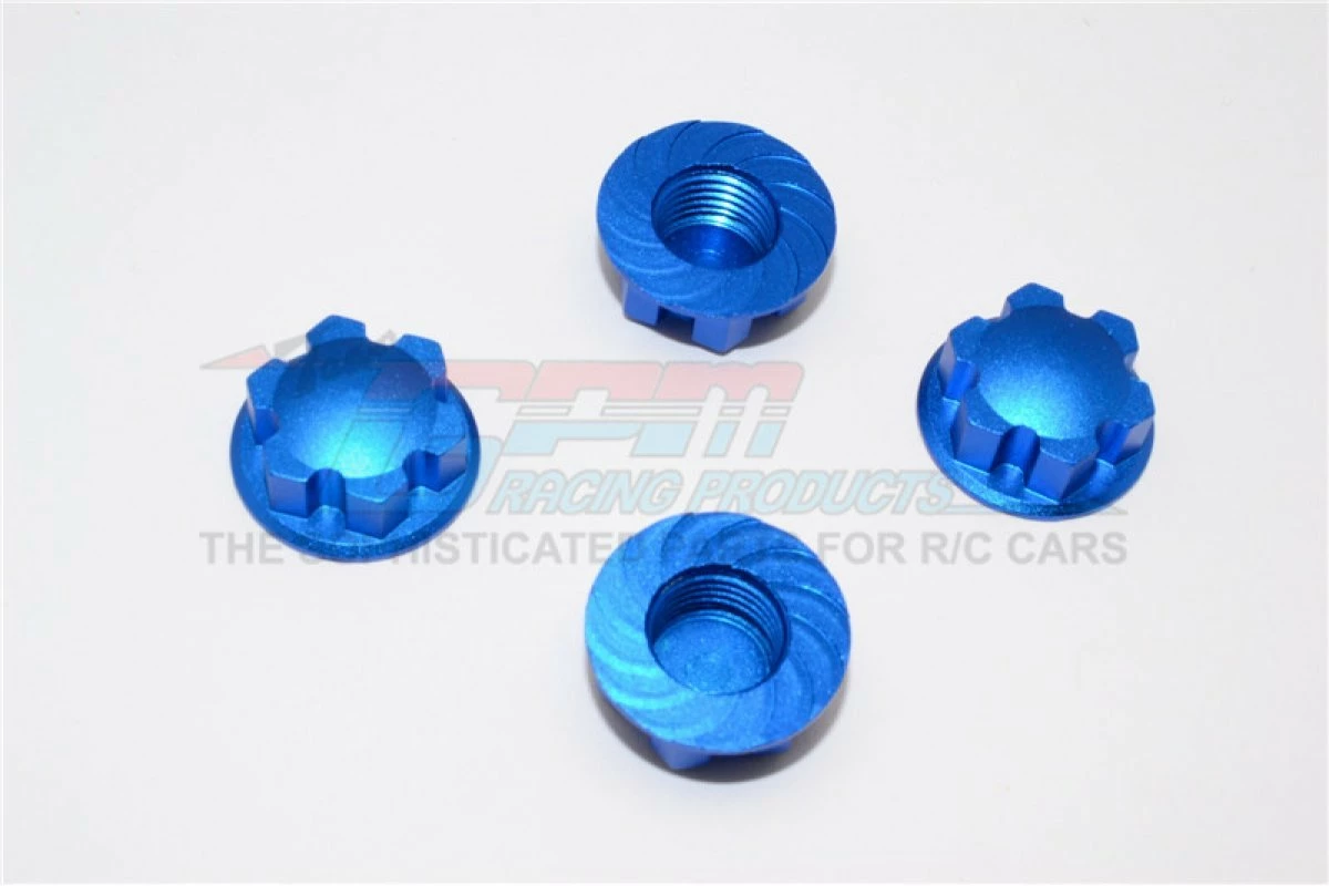 GPM Racing TXM005-B | GPM Blue Aluminium 22mm Wheel Nuts 4Pcs