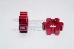 GPM Racing TXM010-10MM-R | GPM Red Aluminium X-Maxx 24mm Wheel Hex 10mm Thick 2Pcs