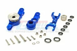 GPM Racing TXM048N-B | GPM Blue Aluminium X-Maxx Steering Bell Crank Set W/ Servo Saver