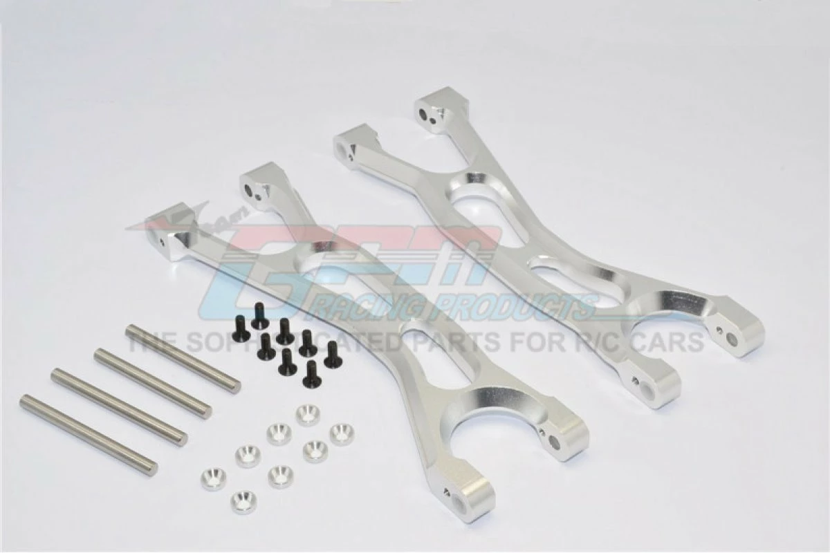 GPM Racing TXM054F-R-S | GPM Silver Aluminium Front / Rear Upper Suspension Arms 2Pcs