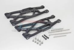 GPM Racing TXM055F-R-BK | GPM Black Aluminium Front/Rear Lower Suspension Arms 2Pcs W/ Pins