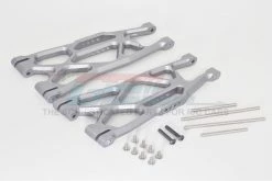 GPM Racing TXM055F-R-GS | GPM Grey Silver Aluminium Front/Rear Lower Suspension Arms 2Pcs W/ Pins