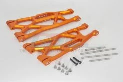 GPM Racing TXM055F-R-OR | GPM Orange Aluminium Front/Rear Lower Suspension Arms 2Pcs W/ Pins