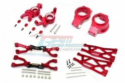 GPM Racing TXM54551921-R | GPM Red Aluminium X-Maxx Suspension & Drive Train Upgrade Set 52Pcs