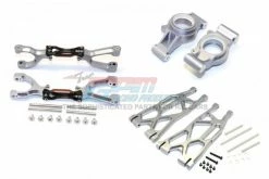 GPM Racing TXM545522-GS | GPM Grey Silver Aluminium Rear Suspension Arms & Hubs Set