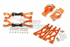 GPM Racing TXM545522-OR | GPM Orange Aluminium Rear Suspension Arms & Hubs Set