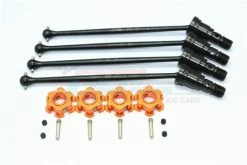 GPM Racing TXM8170N-2-OR | GPM Harden Steel Traxxas 8S X-Maxx Front & Rear CVD Complete Set W/ Orange Aluminium Hexes