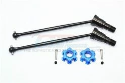 GPM Racing TXM8170N-B | GPM Harden Steel Traxxas 8S X-Maxx Front Or Rear CVD 2Pcs W/ Blue Aluminium Hexs