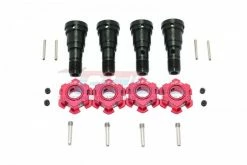 GPM Racing TXM8170N-JT2-R | GPM Hardened Steel Front & Rear Universal CVD Joints & Red Aluminium Wheel Hexes Set