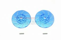 GPM Racing TXMS010D-2MM-B | GPM Blue Aluminium 17mm Brake Disc Wheel Hex +2mm Adapters 2Pcs W/ Pins
