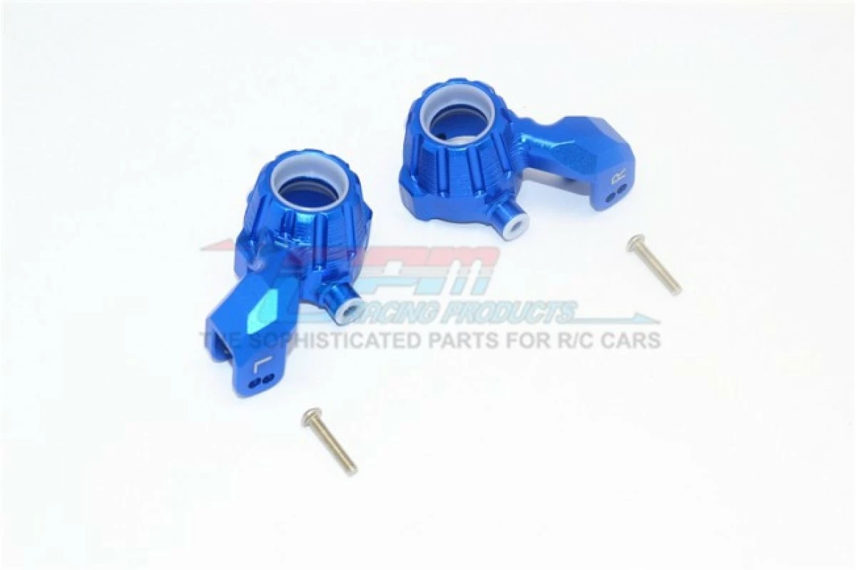 GPM Racing TXMS021-B | GPM Blue Aluminium Maxx 4S Left & Right Front Steering Hubs 2Pcs - Image 2