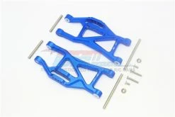 GPM Racing TXMS055F-R-B | GPM Blue Aluminium Maxx 4S Front Or Rear Lower Suspension Arm Pair W/ Suspension Pin