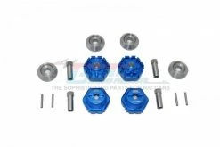 GPM Racing TXMS10-_10-2-B | GPM Blue Aluminium Maxx +10mm Hex Adapters 4Pcs W/ Hardware