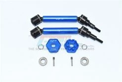 GPM Racing TXMS123AHEX-B | GPM Traxxas Maxx Blue Aluminium Universal CV Drive Shafts & Hexes W/ Hardened Steel Joints