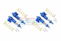GPM Racing TXMS125F-R-L-2-B-S | GPM Blue Aluminium Maxx 4S Front & Rear Adjustable Piggyback Shocks 4Pcs