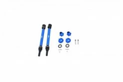 GPM Racing TXMS143F-RS-B | GPM Blue Hardened Steel Adjustable F/R CVD Drive Shafts W/ Hex Adapter & Wheel Lock Set