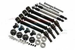 GPM Racing GPM-TXMS143FRS-BK | GPM Black Hardened Steel & Aluminium Drive Train Upgrade Set W/ Stainless Steel Adjustable Front Steering Tie Rods