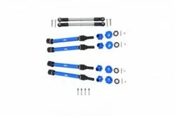 GPM Racing TXMS143FRS-B | GPM Blue Hardened Steel & Aluminium Drive Train Upgrade Set W/ Stainless Steel Adjustable Front Steering Tie Rods