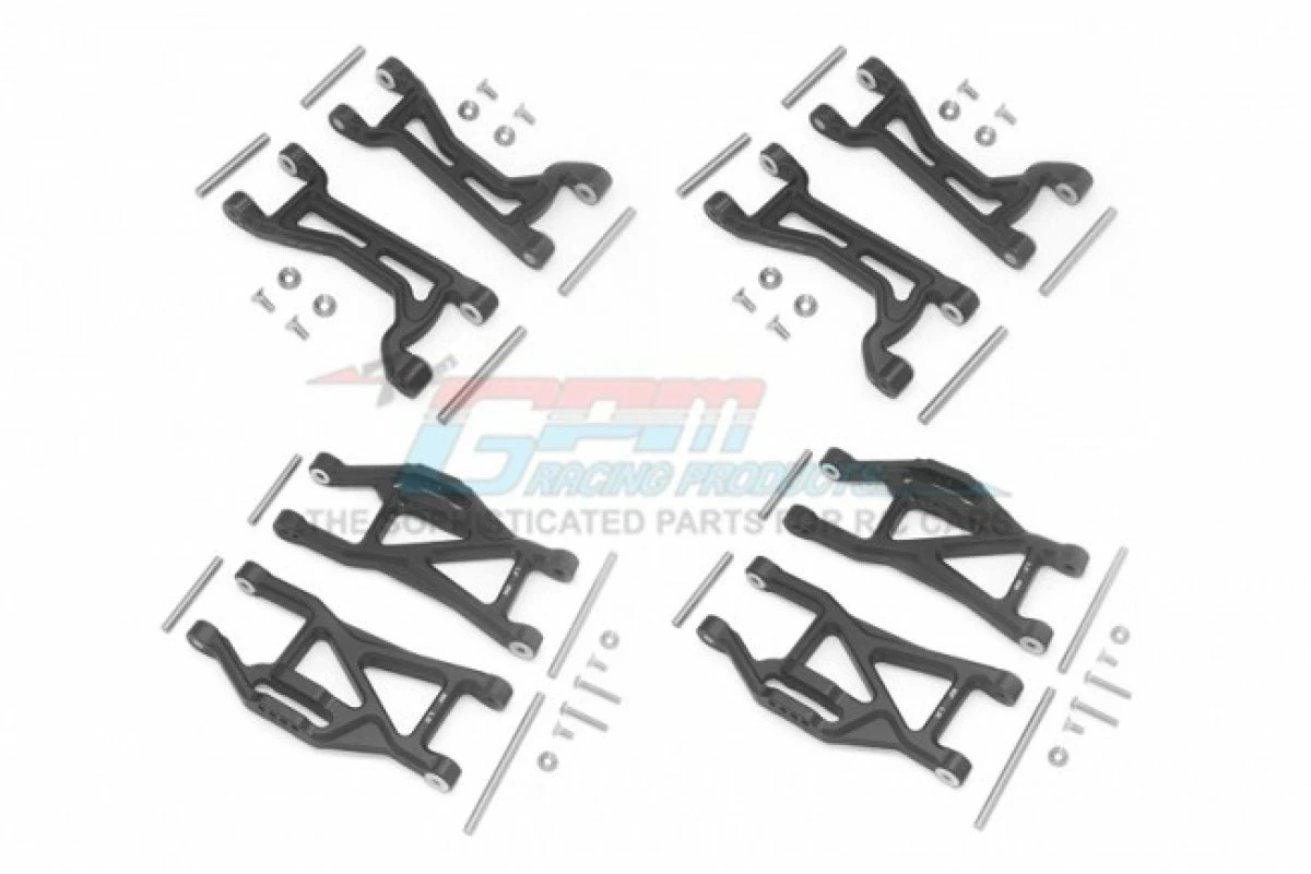 GPM Racing GPM-TXMS5455-BK | GPM Black Aluminium Maxx 4S Compete Suspension Arm Set W/ Hardware
