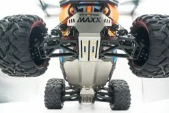 GPM Racing TXMSZSP1B-OC | GPM Stainless Steel Maxx 4S Front, Centre & Rear Chassis Skid Plate Set W/ Hardware