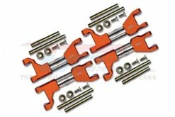 GPM Racing TXMW054FRS-OR | GPM Orange Aluminium Upper Suspension Arms 4Pcs W/ Stainless Steel Support Mounts & Hardware