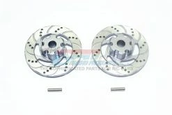 GPM Racing UDR010DX-3MM-GS | GPM Grey Silver Aluminium +3mm Hex Adapter W/ Brake Disk & Silver Lining 2Pcs