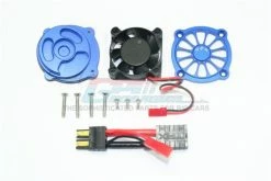 GPM Racing UDR018FAN-B | GPM Blue Aluminium Motor Heat Sink W/ Cooling Fan