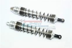GPM Racing UDR135F-S-BEBK | GPM Silver Aluminium 135mm UDR Front Adjustable Piggyback Shocks 2Pcs