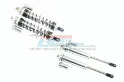 GPM Racing UDR13960RR-L-S-BEBK | GPM Silver Aluminium UDR Rear Adjustable Piggyback Shocks 4Pcs