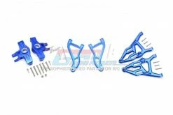GPM Racing UDR2154A55-B | GPM Blue Aluminium Front Suspension Arms & Steering Hubs Set