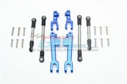 GPM Racing UDR312FRS-B | GPM Blue Aluminium Front & Rear Sway Bar Arms W/ Stainless Steel Turnbuckles 8Pcs