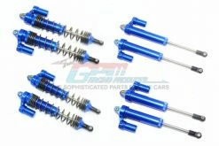 GPM Racing UDR35960FR-L-B-BEBK | GPM Blue Aluminium UDR Front & Rear Adjustable Piggyback Shocks 8Pcs