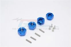 GPM Racing WR010-B | GPM Blue Aluminium +12mm Hex Adapters 4Pcs W/ Hardware
