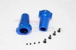GPM Racing WR022N-B | GPM Blue Aluminium Straight Axle Adaptor 2Pcs W/ Hardware