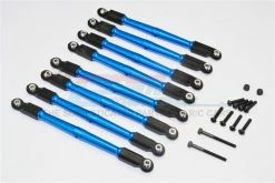 GPM Racing WR4914-B-BEBK | GPM Blue Aluminium Front & Rear Linkages (Upper & Lower) 8Pcs W/ Hardware