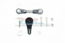 GPM Racing XO16025TS-2H-BK | GPM Black Aluminium 25T Servo Horn W/ Servo Saver & Adjustable Steering Linkage 2Pcs