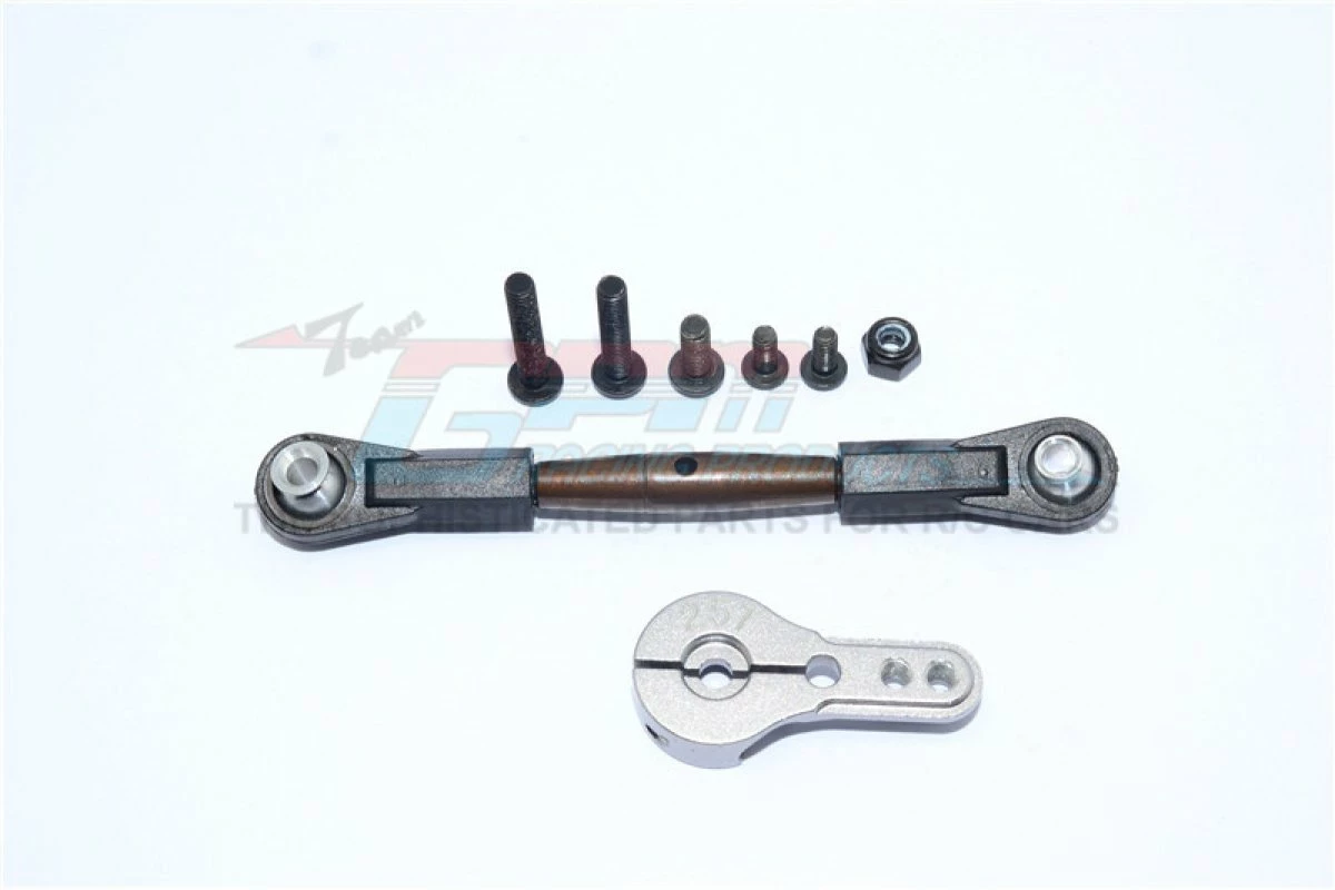 GPM Racing YTL16025-S | GPM Silver Aluminium Axial Yeti XL 25T Servo Horn W/ Spring Steel Linkage