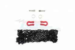 GPM Racing ZSP006-BK | GPM Red Aluminium D-Rings W/ Chain 3Pcs